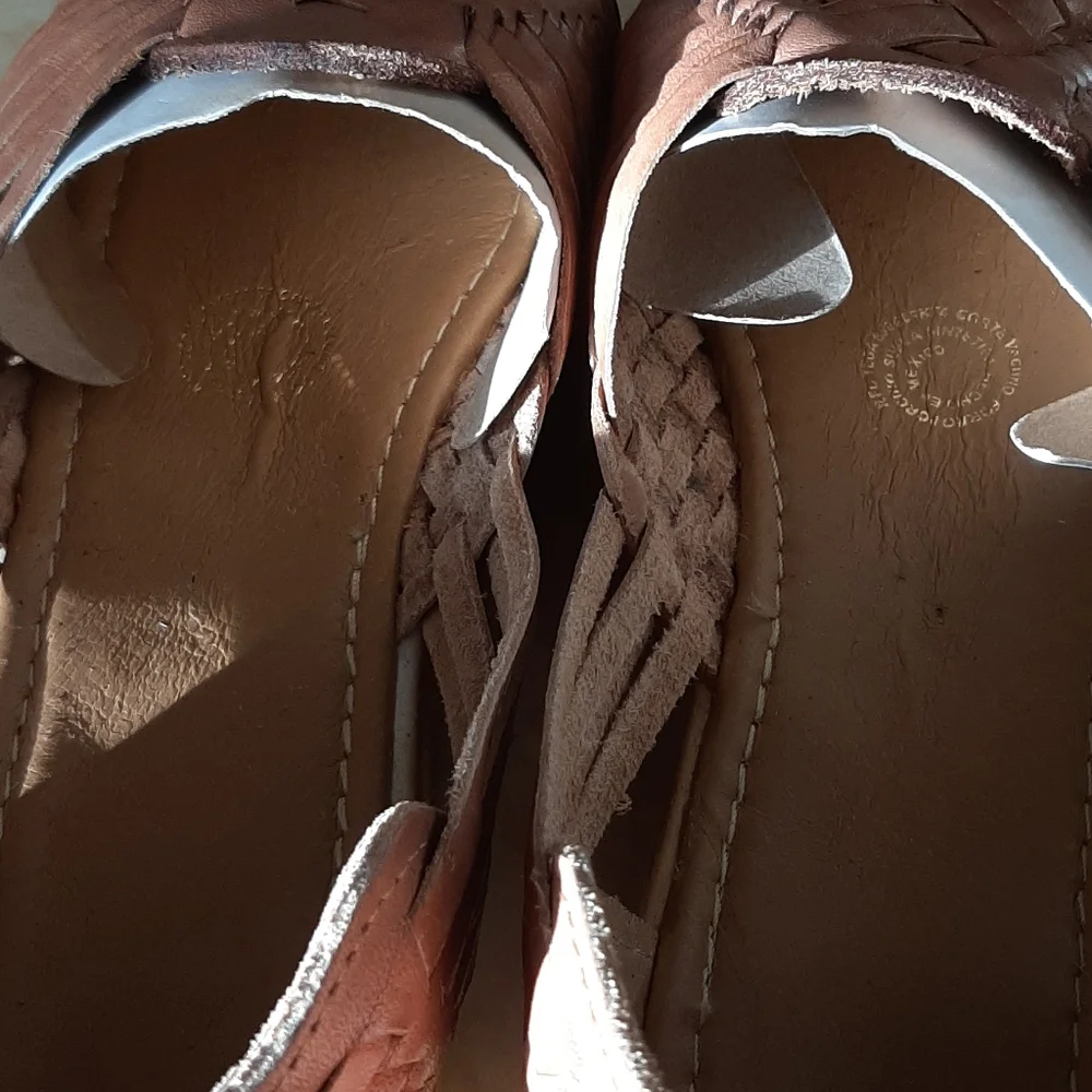 Hand Crafted Brown Woven Platform Sandals